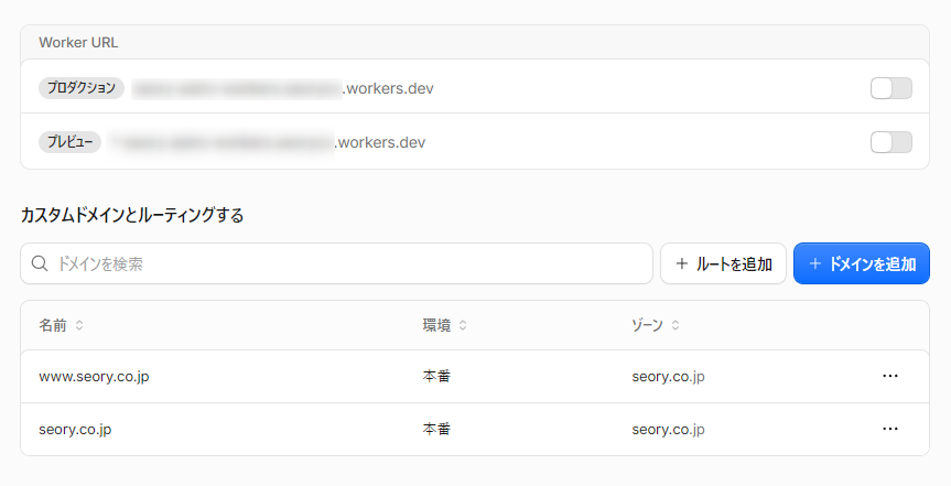 Cloudflare Workers カスタムドメイン